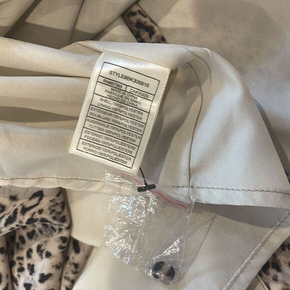 BB DAKOTA Steve Madden Taupe Leopard Print Smocked Mini Dress Size XS - Picture 11 of 12